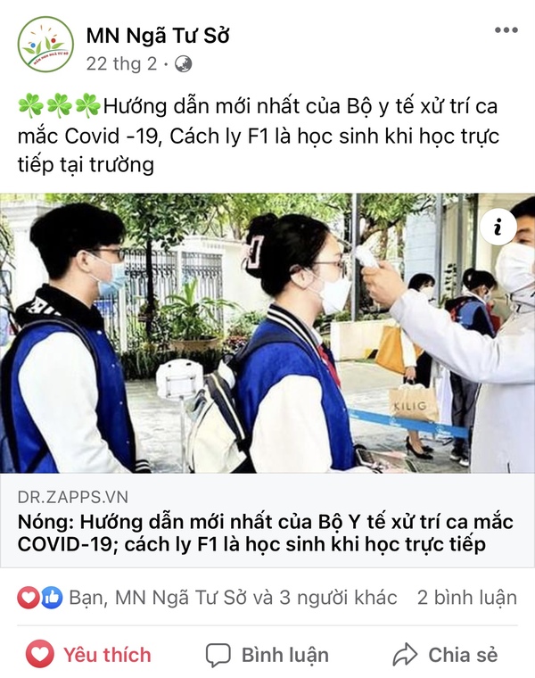 ☘☘☘Hướng dẫn mới nhất của Bộ y tế xử trí ca mắc Covid -19, Cách ly F1 là học sinh khi học trực tiếp tại trường 