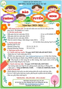 📣Thông báo tuyển sinh năm học 2023-2024☘️❤️